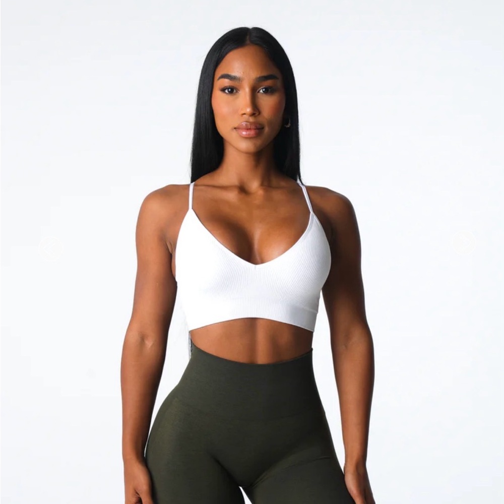 NVGTN White Glimpse Ribbed Seamless Bra
